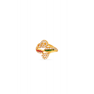 Emerald Glow 22K Gold Party Finger Ring