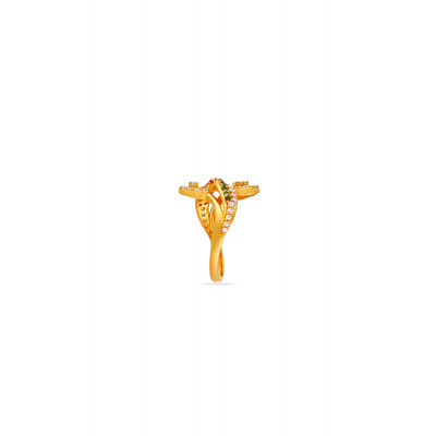 Emerald Glow 22K Gold Party Finger Ring