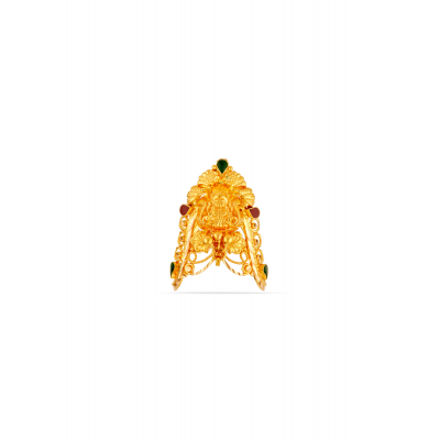 Divine Bloom 22K Gold Lakshmi Party Finger Ring