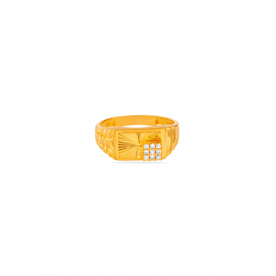 Urban Line Pave 22K Gold Finger Ring