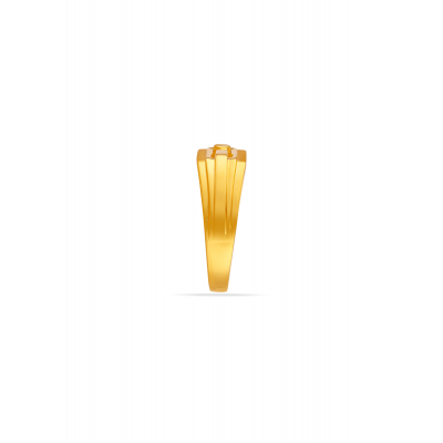 Bold Square 22K Gold Crest Finger Ring