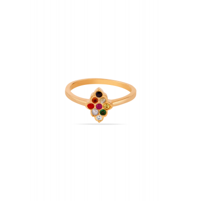 Classic Navaratna 22K Gold Finger Ring