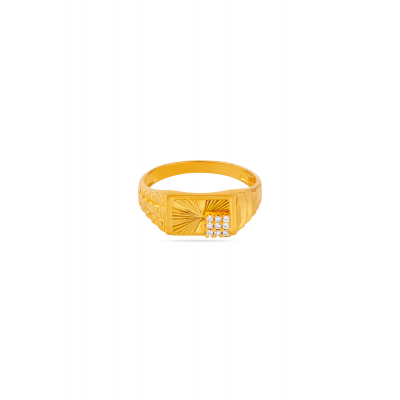 Axis Line 22K Gold Stone Finger Ring