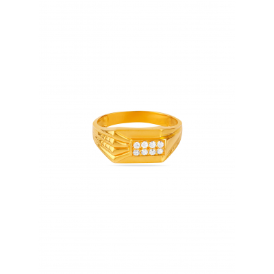 Monarch Square 22K Gold Stone Finger Ring