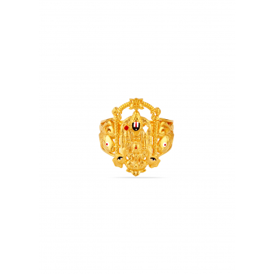 Sparkling Divine 22K Gold Balaji Finger Ring