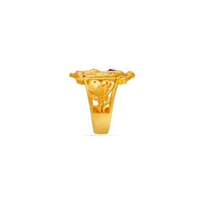 Sparkling Divine 22K Gold Balaji Finger Ring