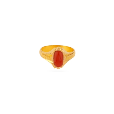 Flame Coral 22K Gold Handmade Finger Ring