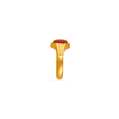 Flame Coral 22K Gold Handmade Finger Ring