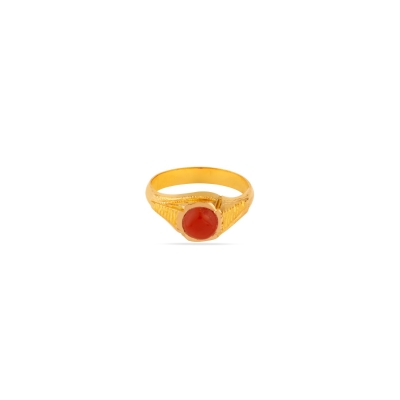 Ember Bloom 22K Gold Coral Finger Ring