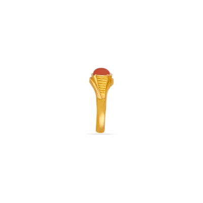 Ember Bloom 22K Gold Coral Finger Ring