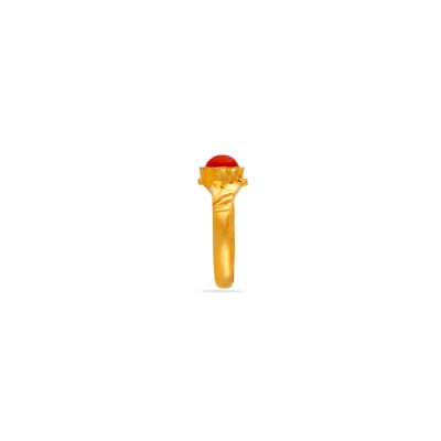Tiny Traditions 22K Gold Coral Finger Ring