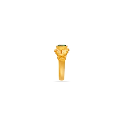 Emerald Essence 22K Gold Green Finger Ring