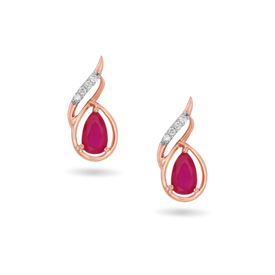 Bird's Wing Diamond Stud Earring
