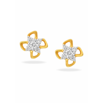 Petal Charm Diamond Stud Earring