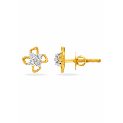 Petal Charm Diamond Stud Earring