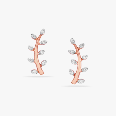 Leafy Delight Diamond Stud Earring