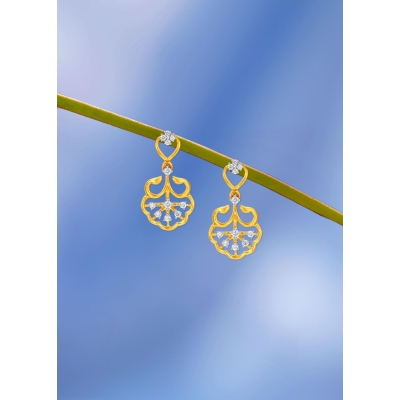 Royal Peacock Diamond Hanging Earring