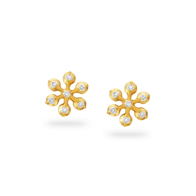 Natural Petal Diamond Stud Earring