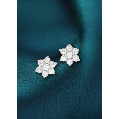Radiant Seven-Stone Diamond Stud Earring