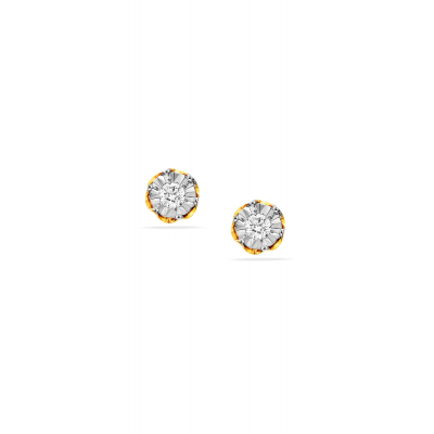 Radiant Floral Diamond Stud Earring