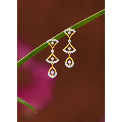 Flowing Water Diamond Hanging Earring