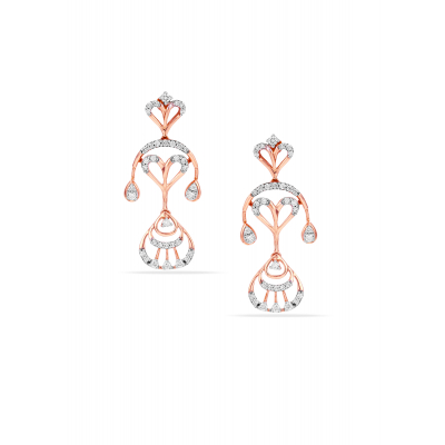Heart-Shaped Elegant Diamond Hanging Earring