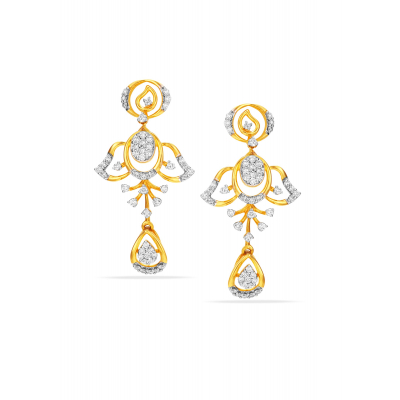 Organic Elegance Diamond Hanging Earring