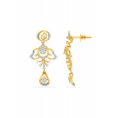 Organic Elegance Diamond Hanging Earring