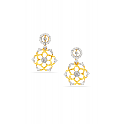 Floral Charming Diamond Hanging Earring