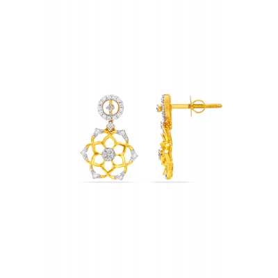 Floral Charming Diamond Hanging Earring