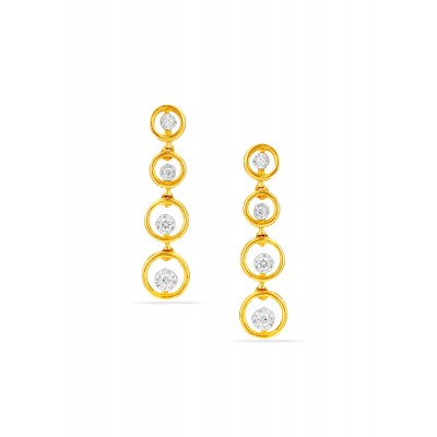 Geometric Harmony Diamond Hanging Earring