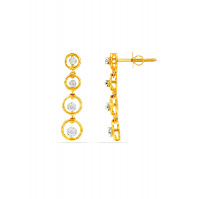 Geometric Harmony Diamond Hanging Earring