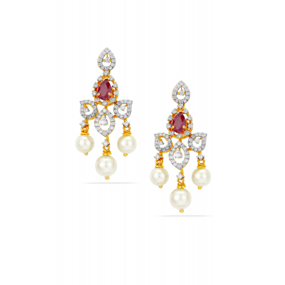 Dreamy Bloom Diamond Hanging Earring