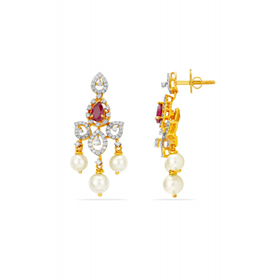 Dreamy Bloom Diamond Hanging Earring