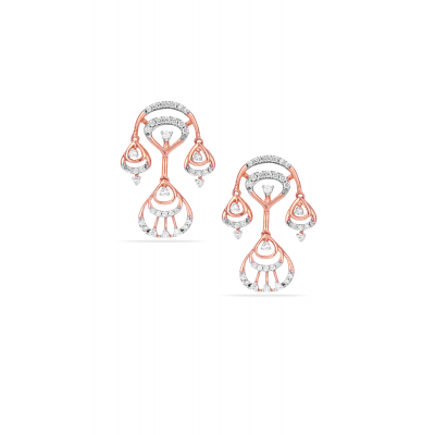 Regal Peacock Diamond Hanging Earring