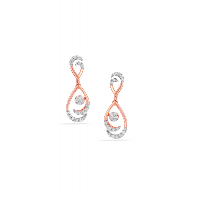 Leaf Elegance Diamond Hanging Earring