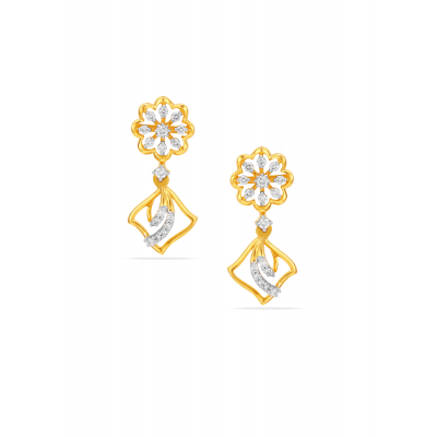 Floral Symphony Diamond Hanging Earring