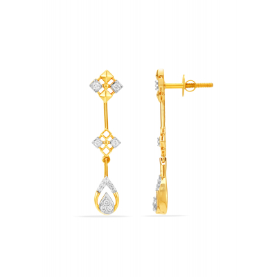 Flowing Elegance Diamond Hanging Earring