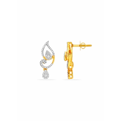 Paisley Charm Diamond Hanging Earring