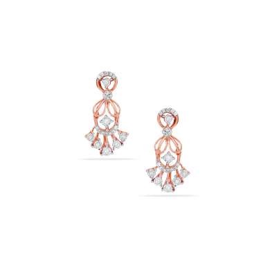 Floral Elegance Diamond Hanging Earring