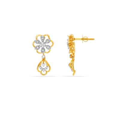 Dahlia Radiance Diamond Hanging Earring