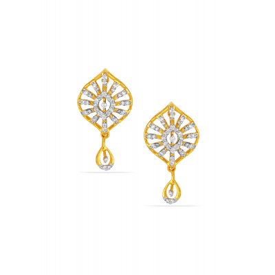 Sunrise Serenity Diamond Hanging Earring