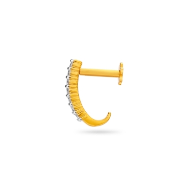 Linear Sparkling Diamond Nose Pin