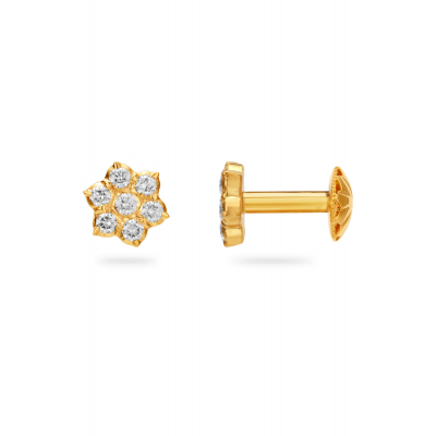 Timeless Floral Diamond Stud Earring