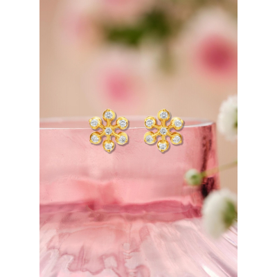 Nature's Blossom Diamond Stud Earring