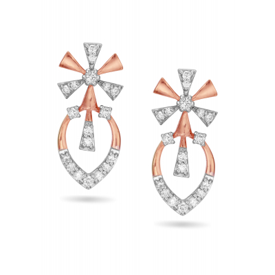 Floral Cascade Diamond Stud Earring