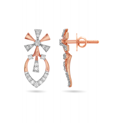 Floral Cascade Diamond Stud Earring