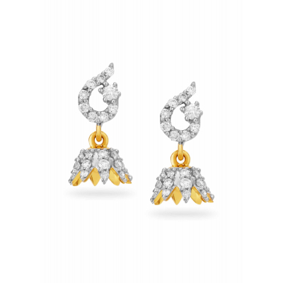 Floral Elegance Diamond Jhumka Earring