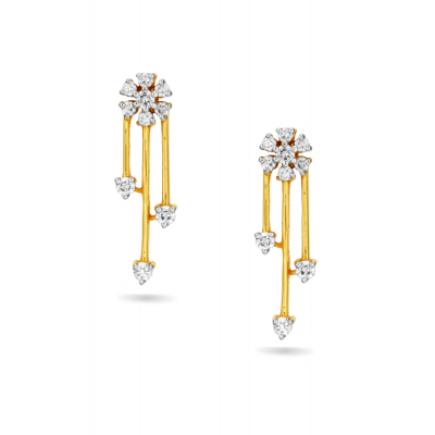 Floral Dazzle Diamond Hanging Earring