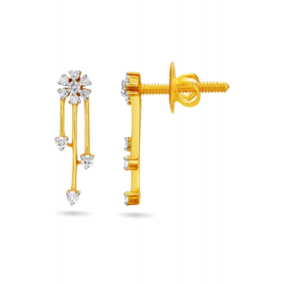 Floral Dazzle Diamond Hanging Earring